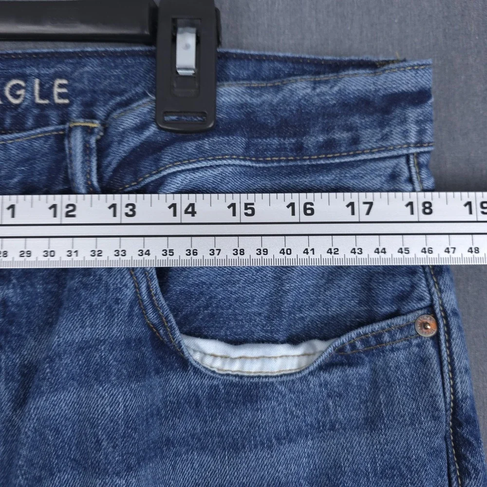 American‎ Eagle Classic Bootcut Jeans Mens 36x34 (Fits 36x32) Blue Whisker Denim